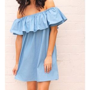 CHARLOTTE RUSSE OFF THE SHOULDER😍DENIM DRESS‼️